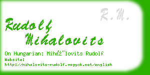 rudolf mihalovits business card